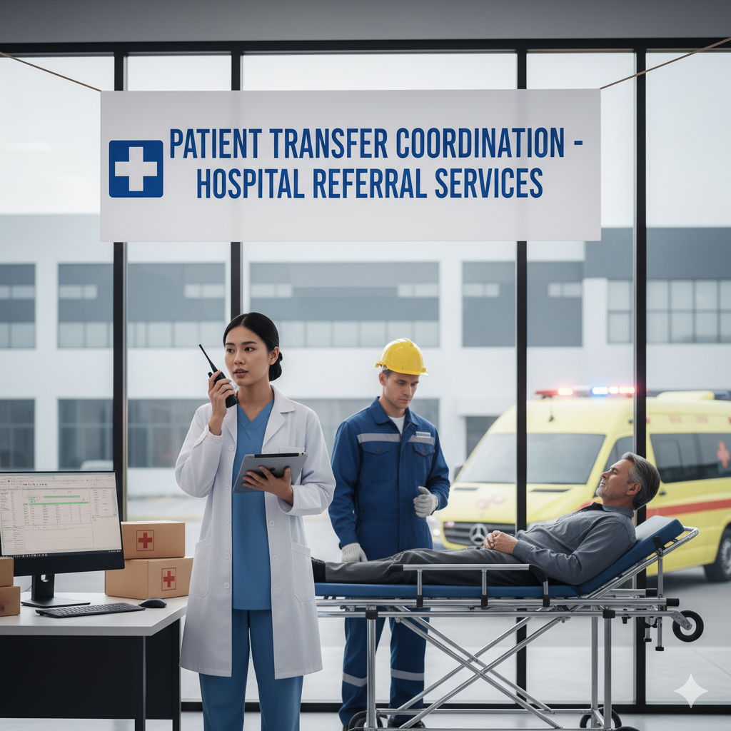 ประสานงานส่งต่อผู้ป่วยไปโรงพยาบาล